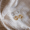 1851 Minimal gold circle earrings