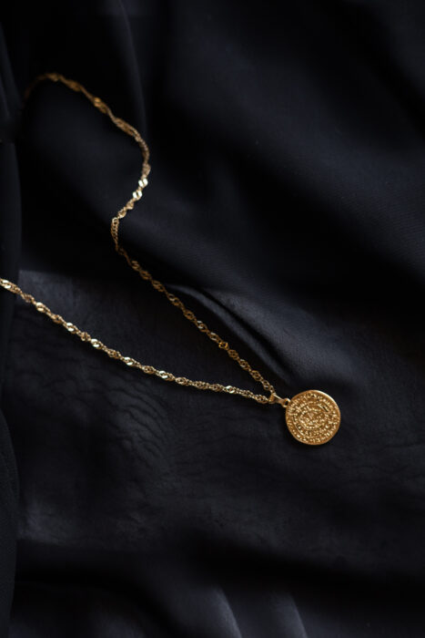 2134 Phaistos disc gold necklace